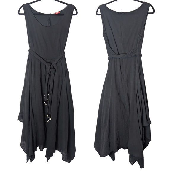 Bella Moda Dresses & Skirts - Fairy Grunge Handkerchief Midi Gauzy Whimsigoth Knit Dress Black Large